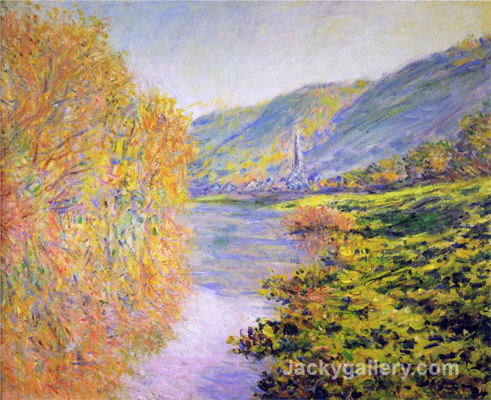 Banks of the Seine at Jeufosse, Autumn by Claude Monet paintings reproduction
